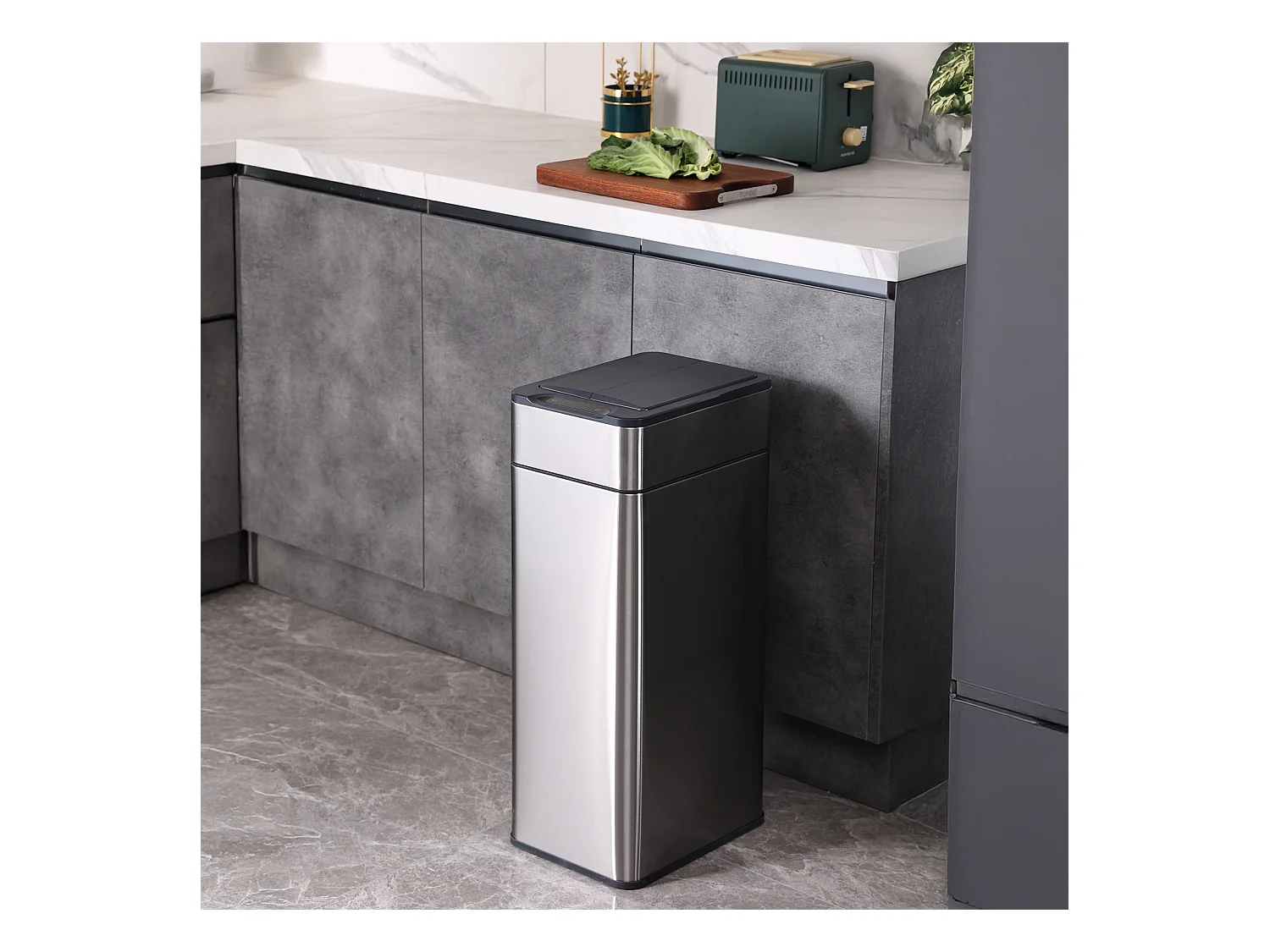 SVITA SE40L Poubelle à capteur Poubelle de cuisine Poubelle automatique Argent