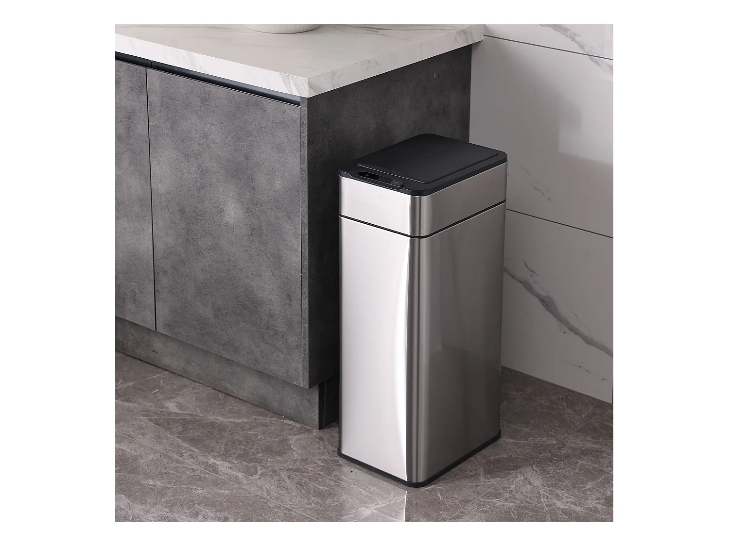 SVITA SE40L Poubelle à capteur Poubelle de cuisine Poubelle automatique Argent