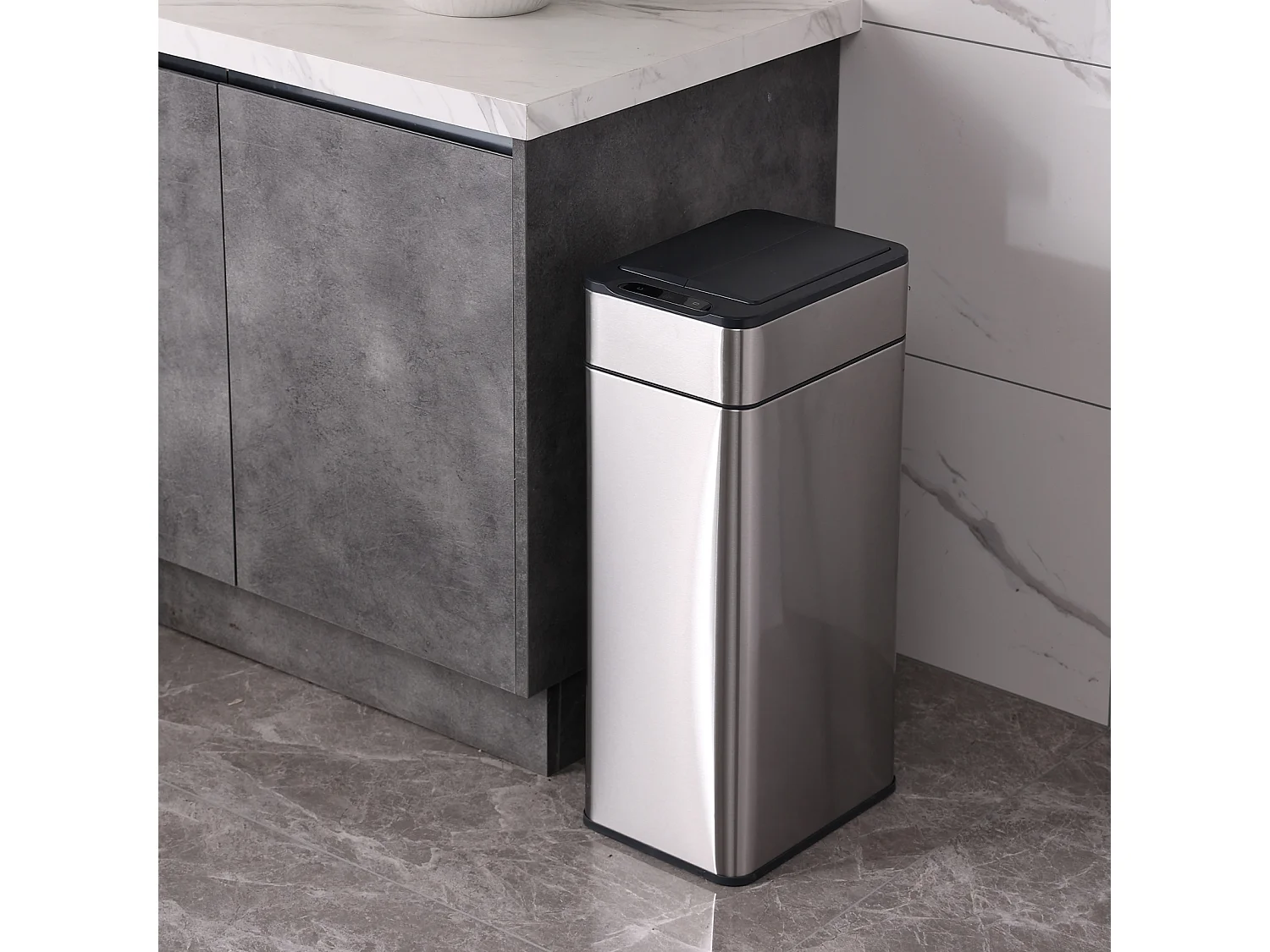 SVITA SE40L Poubelle à capteur Poubelle de cuisine Poubelle automatique Argent