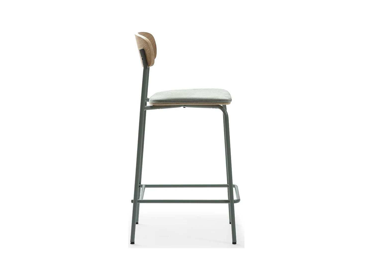 Lot de 2 tabourets de bar en tissu aigue-marine et effet bois - Svala