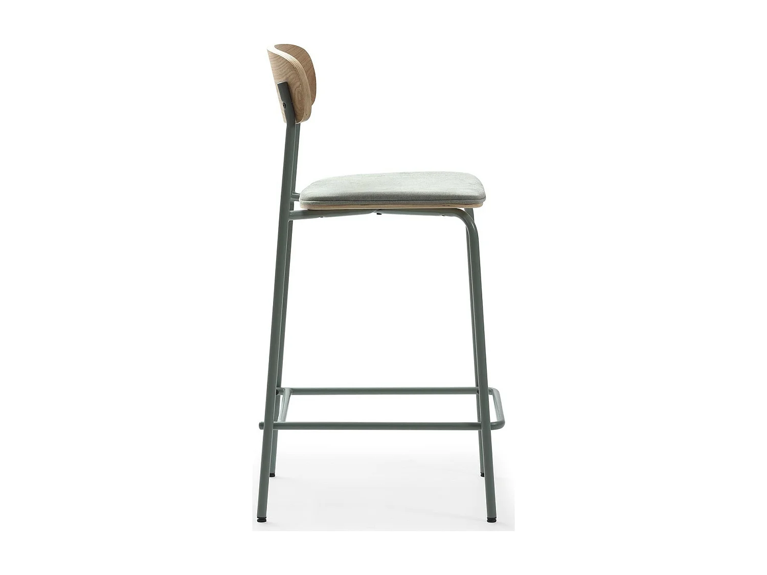 Lot de 2 tabourets de bar en tissu aigue-marine et effet bois - Svala