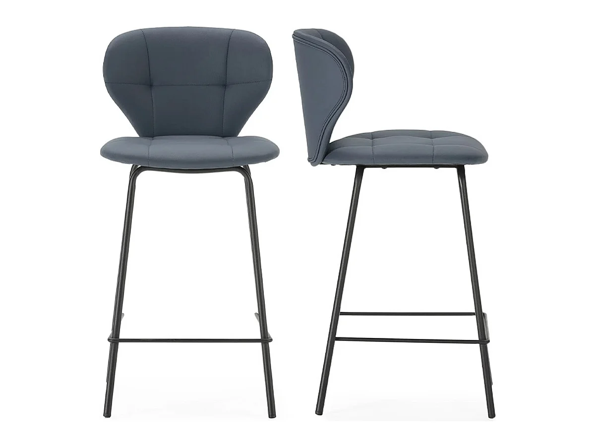 Lot de 2 tabourets de bar en tissu gris foncé - Svea