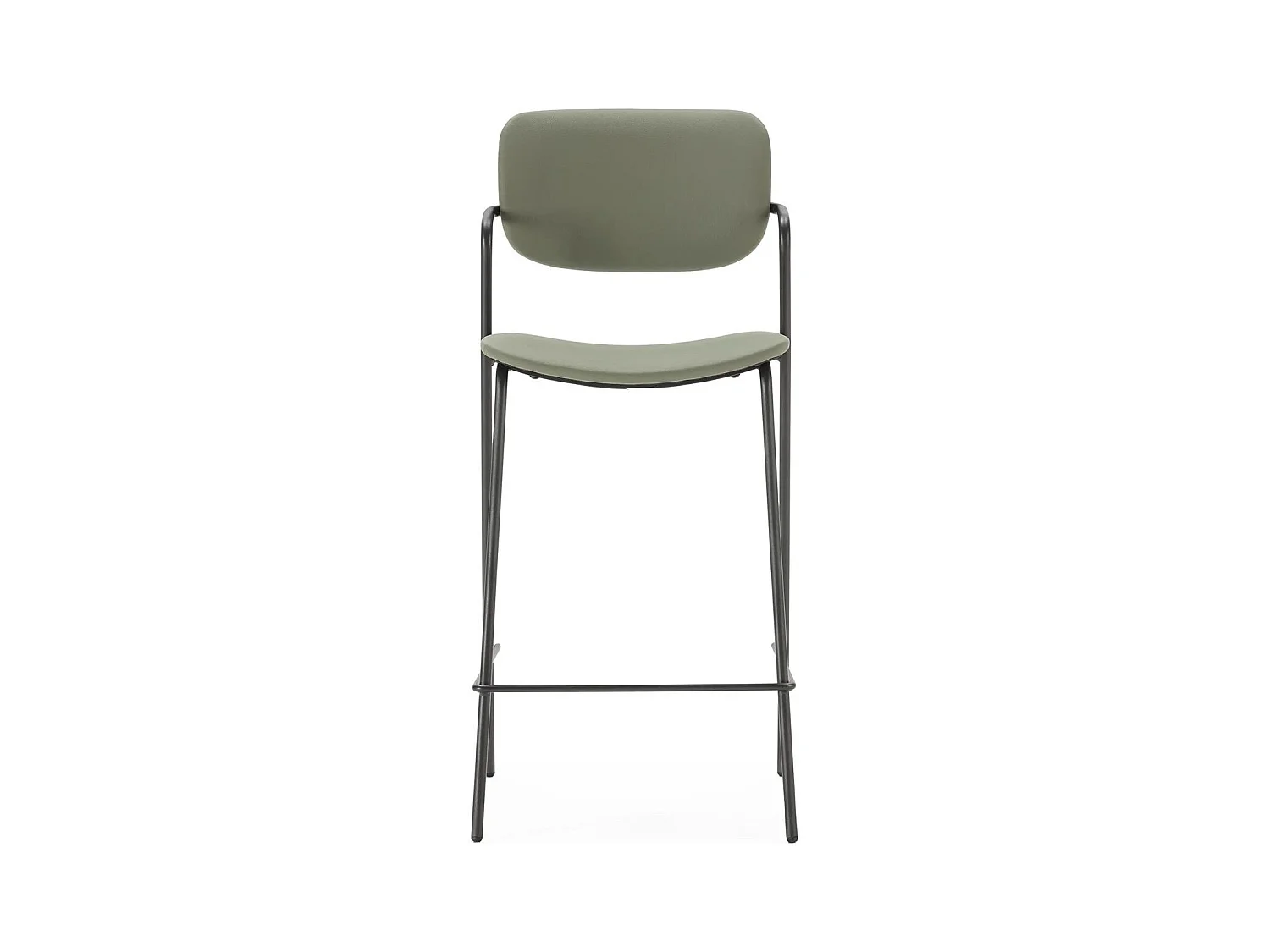 Lot de 2 tabourets de bar en simili vert olive - Skandi