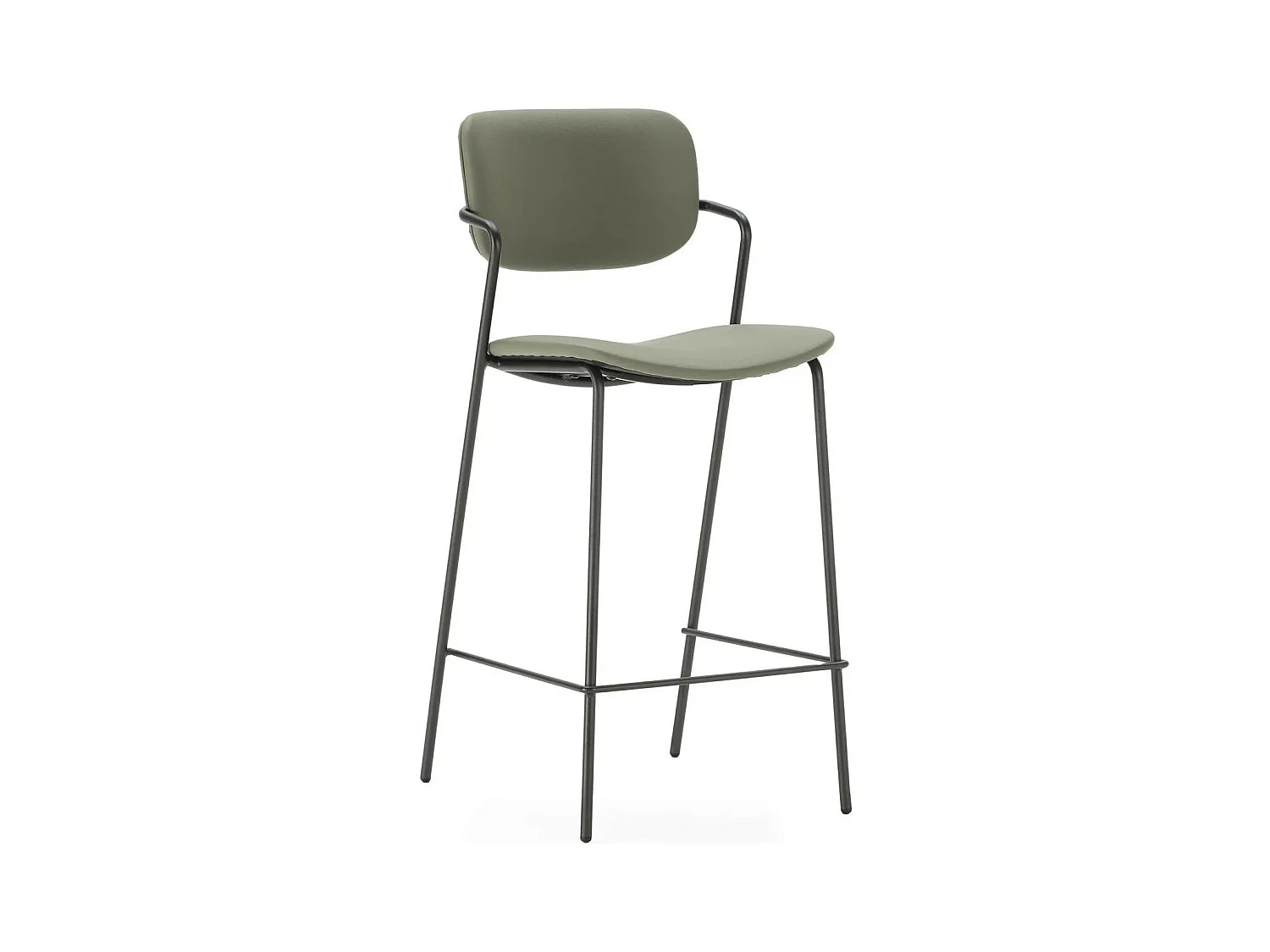 Lot de 2 tabourets de bar en simili vert olive - Skandi