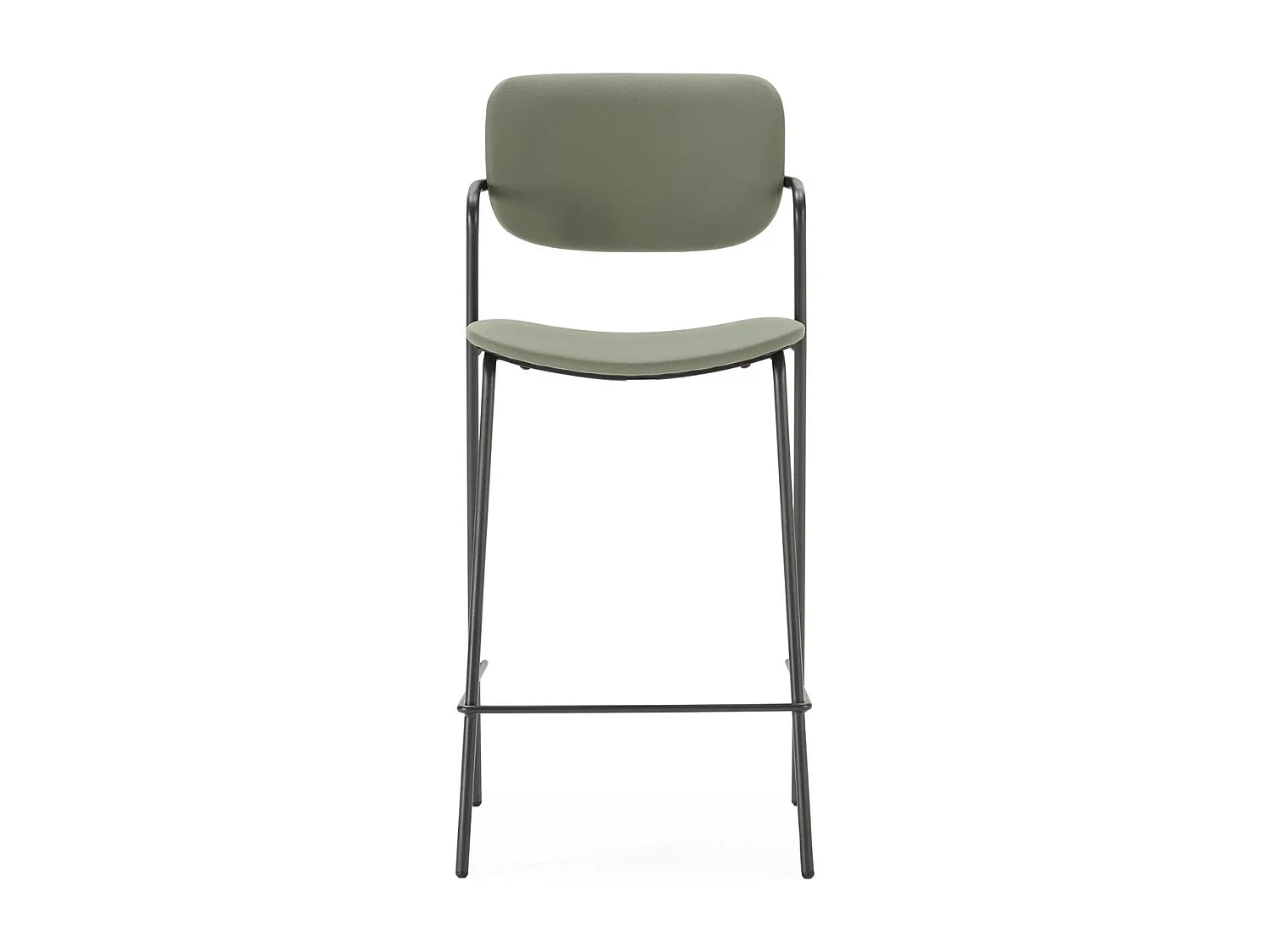 Lot de 2 tabourets de bar en simili vert olive - Skandi