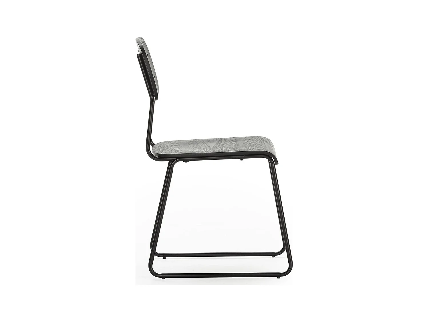 Lot de 2 tabourets de bar effet bois noir - Eken