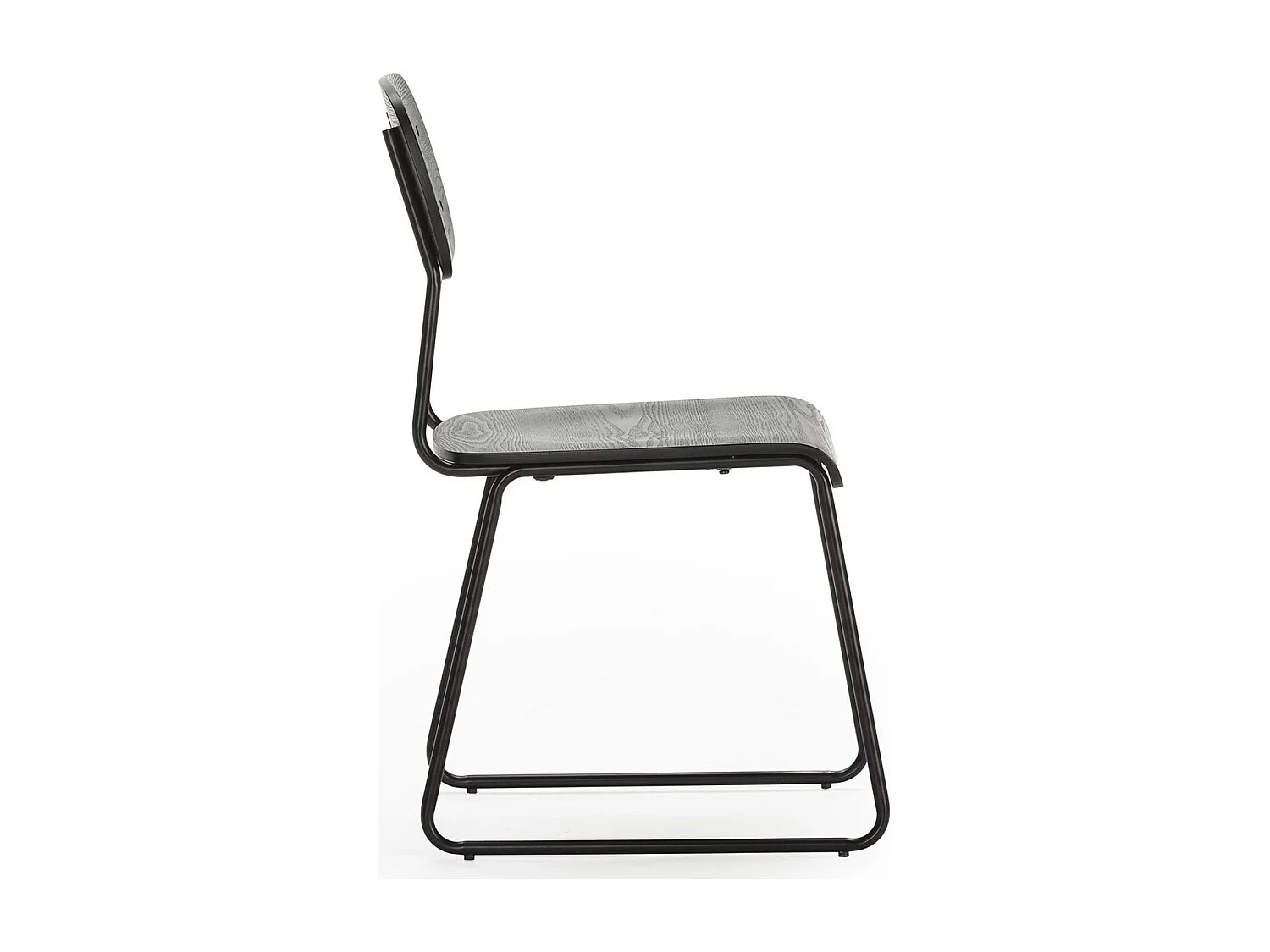 Lot de 2 tabourets de bar effet bois noir - Eken