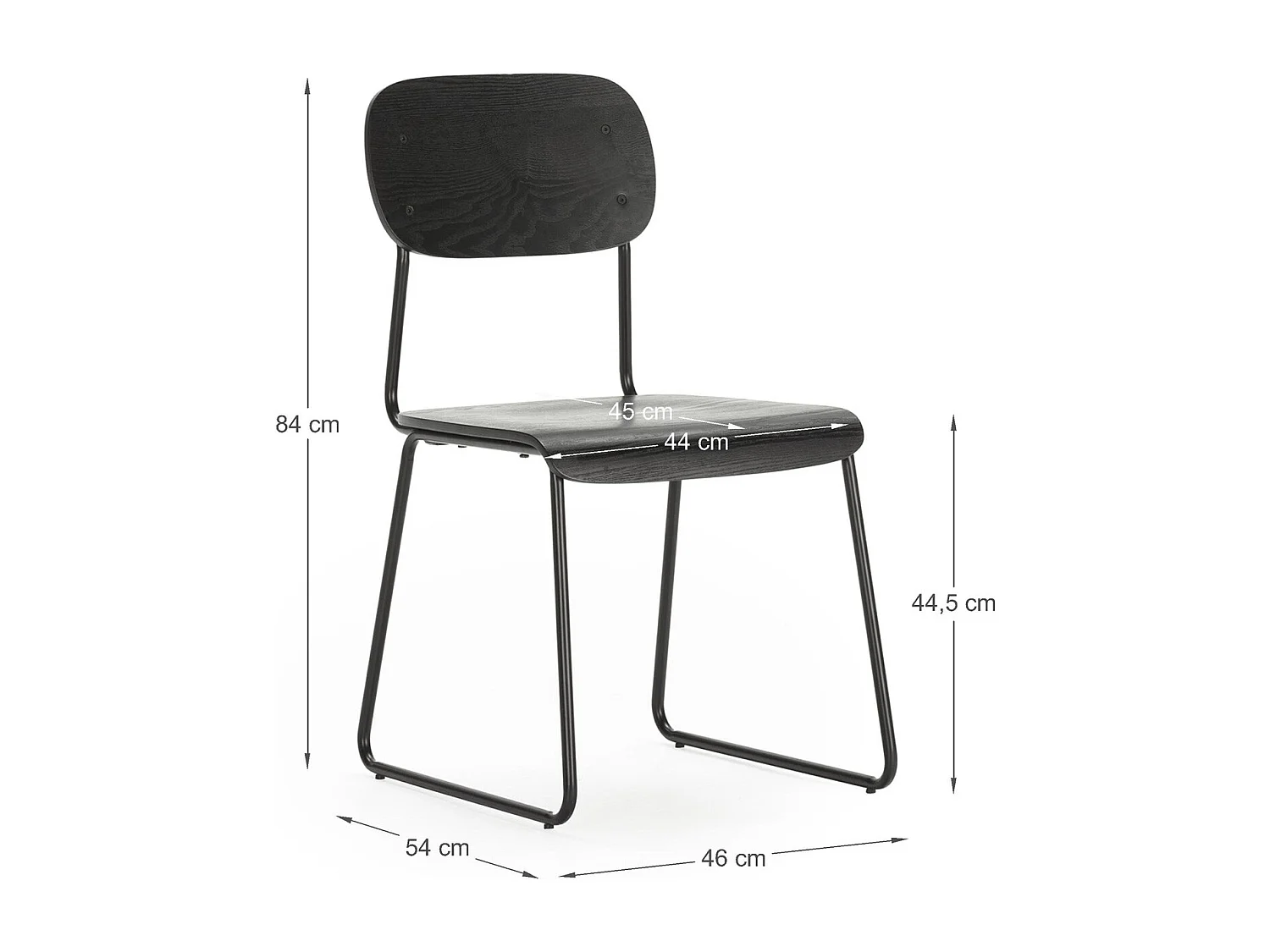 Lot de 2 tabourets de bar effet bois noir - Eken