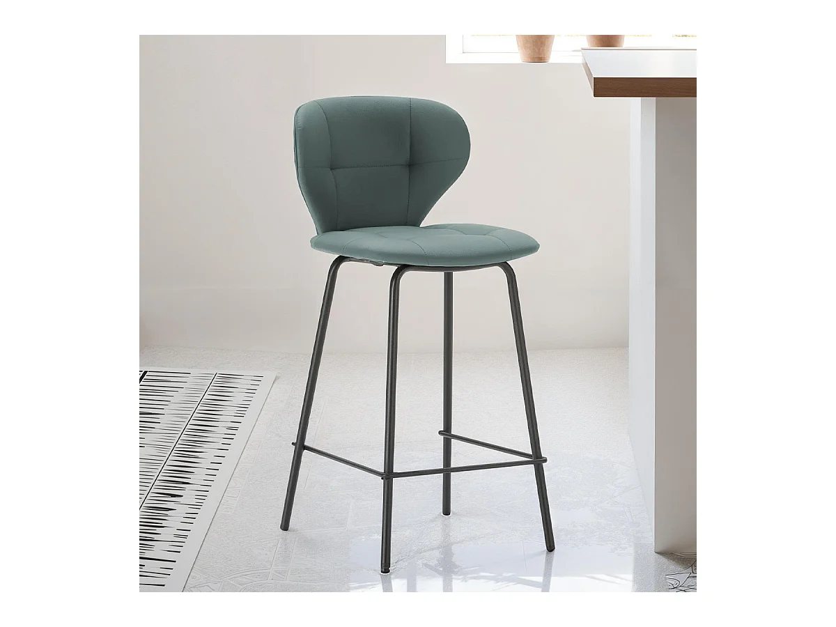 Lot de 2 tabourets de bar en tissu vert - Svea