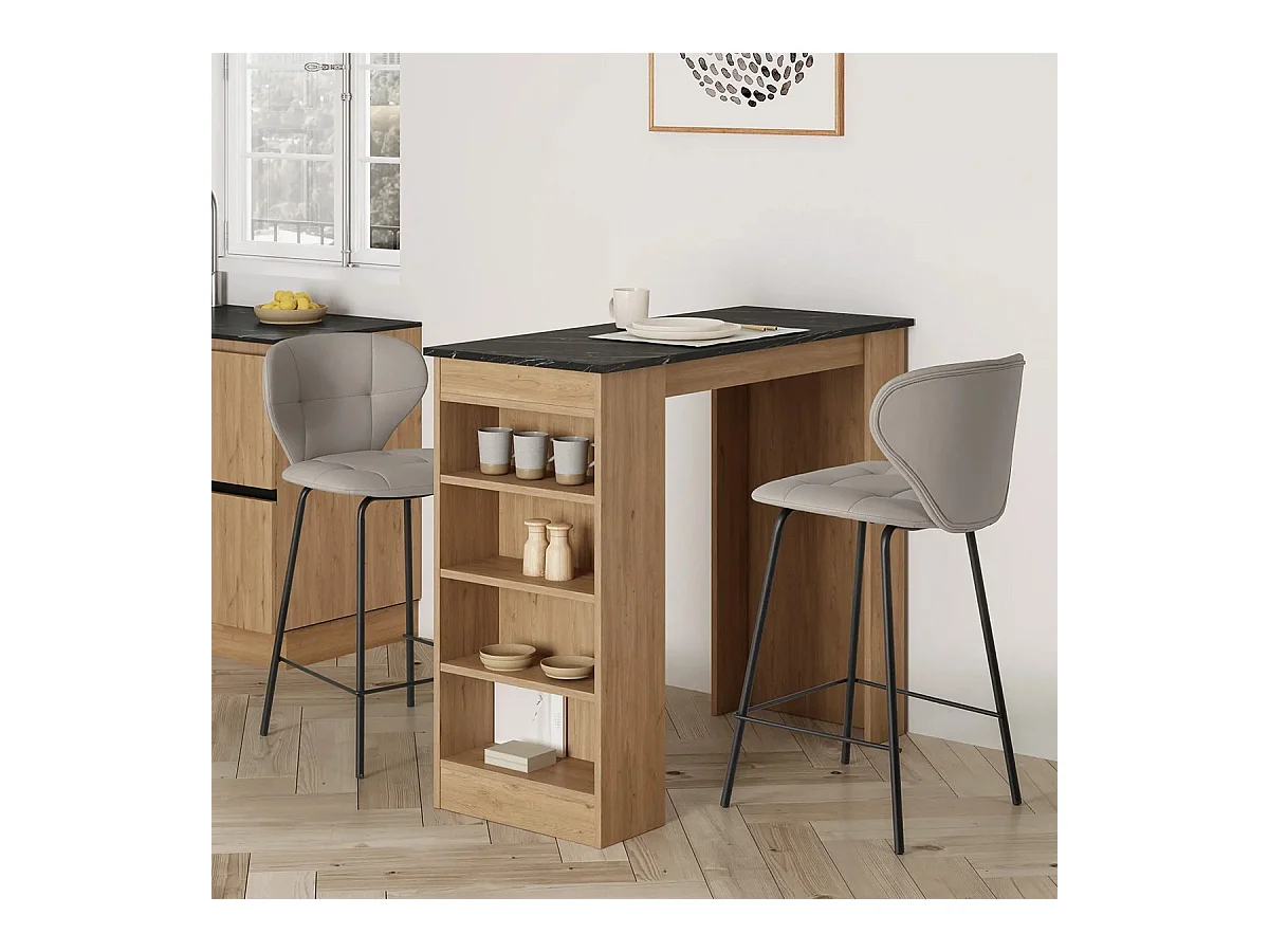 Lot de 2 tabourets de bar en tissu beige - Svea