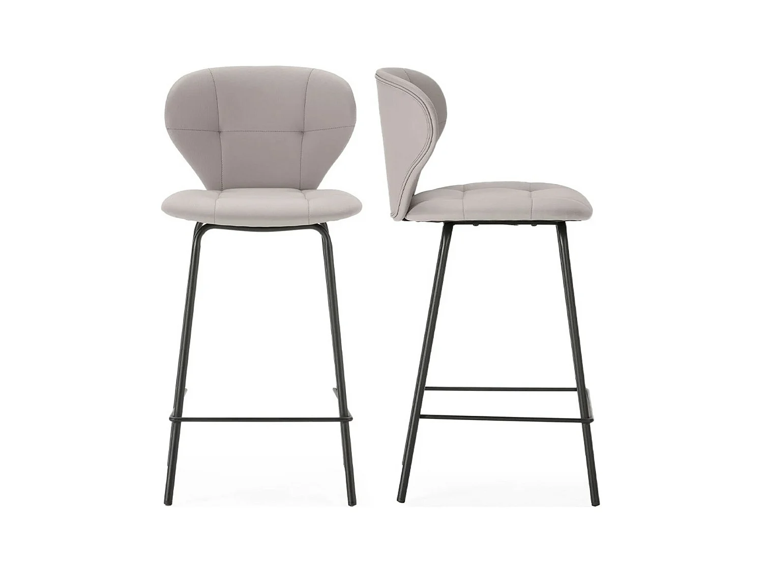 Lot de 2 tabourets de bar en tissu beige - Svea
