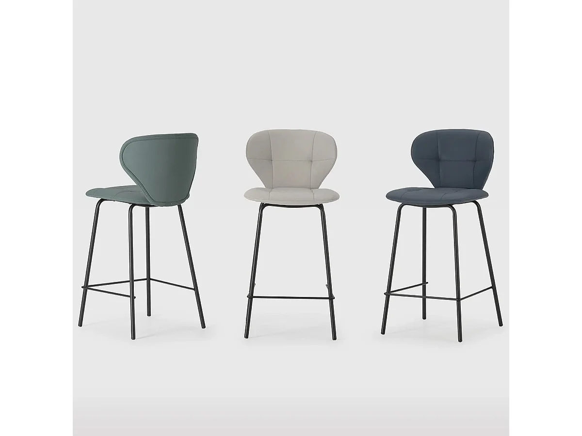 Lot de 2 tabourets de bar en tissu beige - Svea