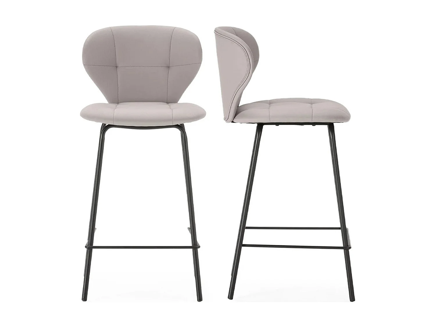 Lot de 2 tabourets de bar en tissu beige - Svea