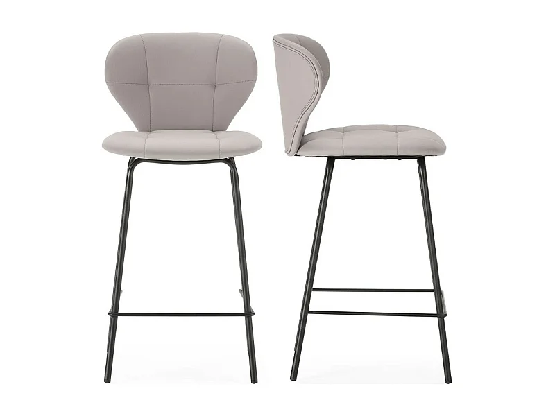 Lot de 2 tabourets de bar en tissu beige - Svea