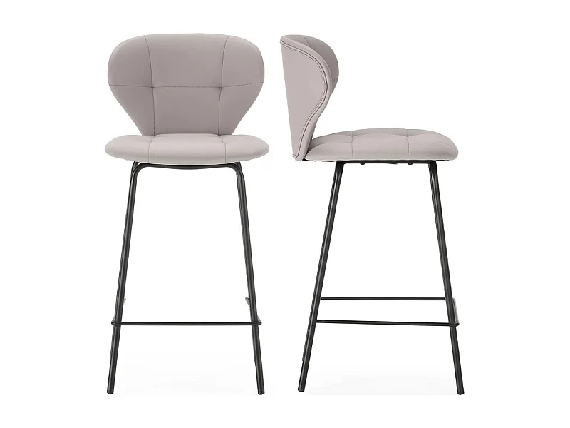 Lot de 2 tabourets de bar en tissu beige - Svea