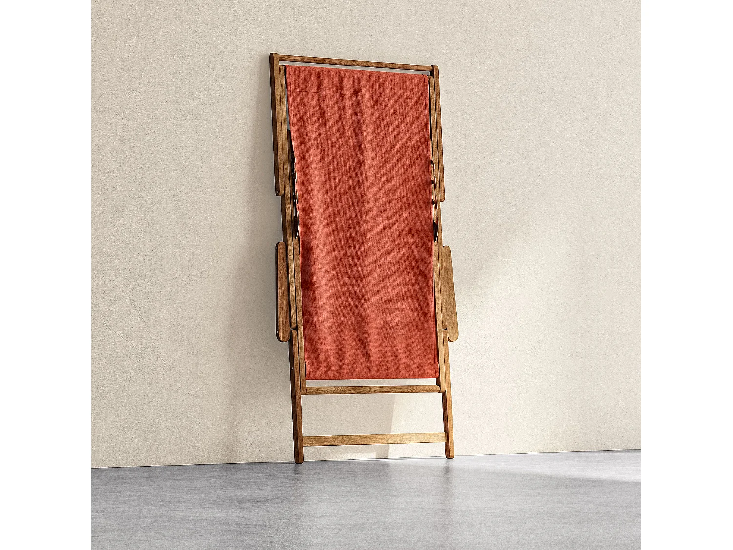 Habitat - Chilienne avec accoudoirs en chêne et toile en coton - Orange brique - Maui