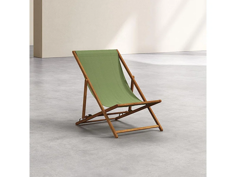 Habitat - Chilienne en chêne et toile en coton - Vert olive - Maui