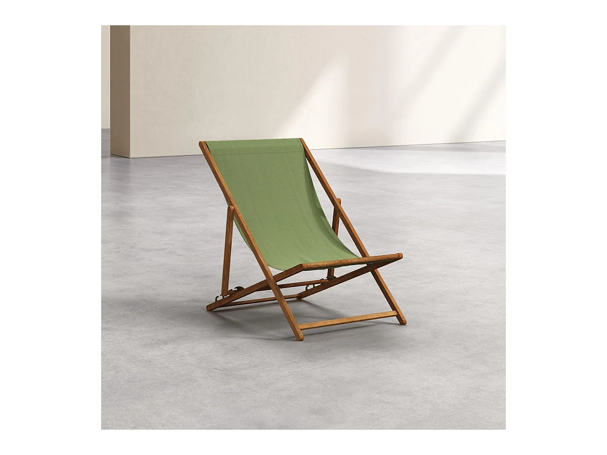 Habitat - Chilienne en chêne et toile en coton - Vert olive - Maui