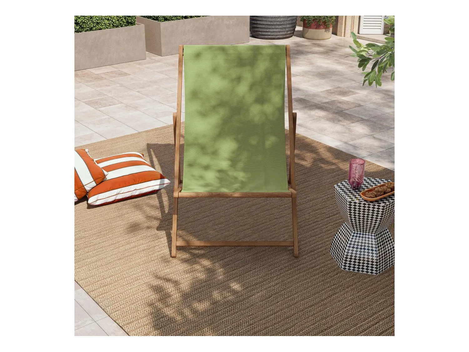 Habitat - Toile en coton pour chilienne - Vert olive (structure vendue séparément) - Maui