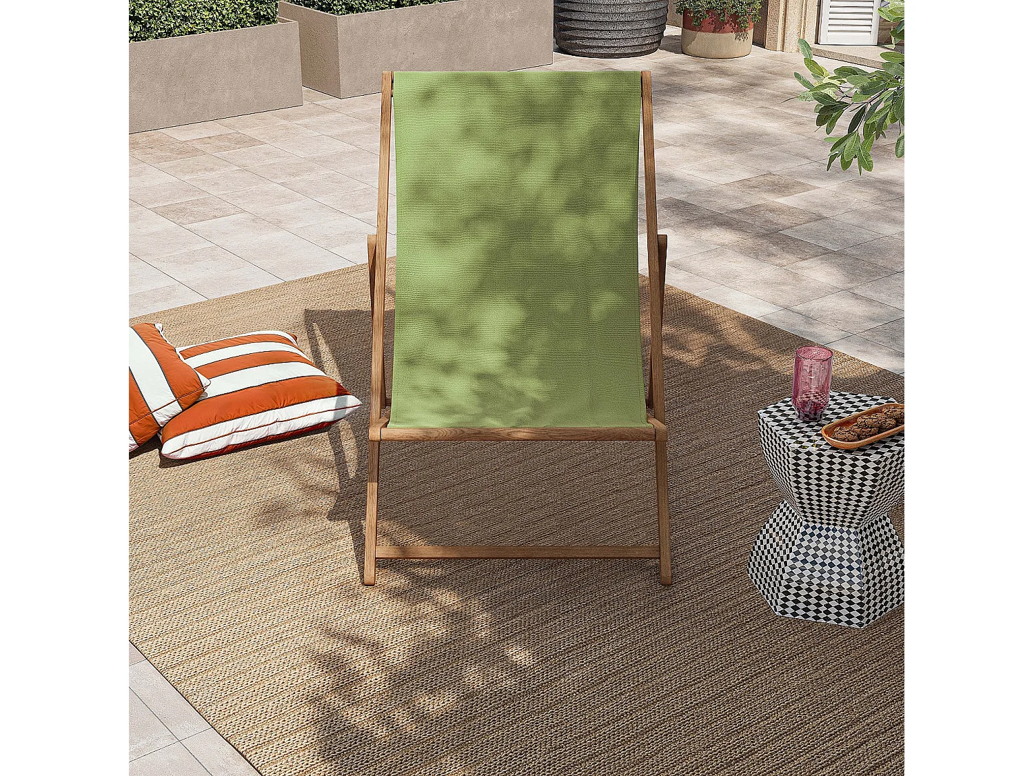 Habitat - Toile en coton pour chilienne - Vert olive (structure vendue séparément) - Maui