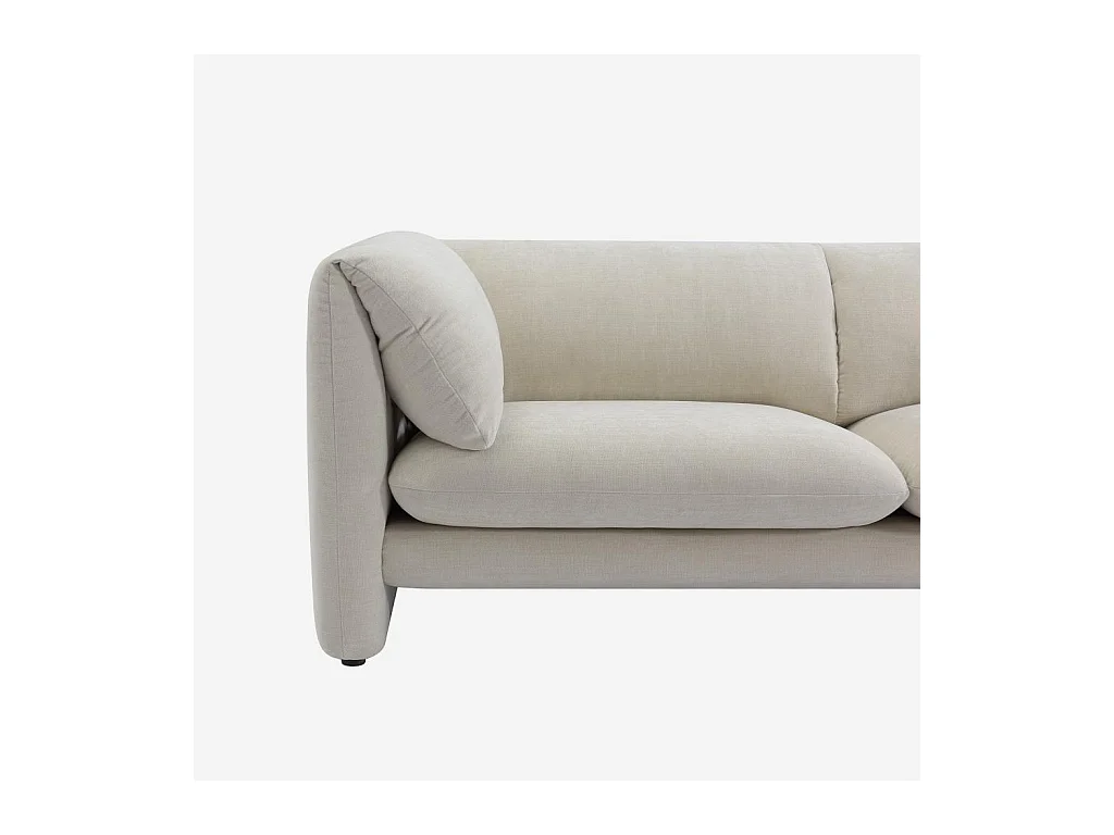 Habitat - Canapé 3 places en tissu avec dossier garni de plumes - Beige - Positano