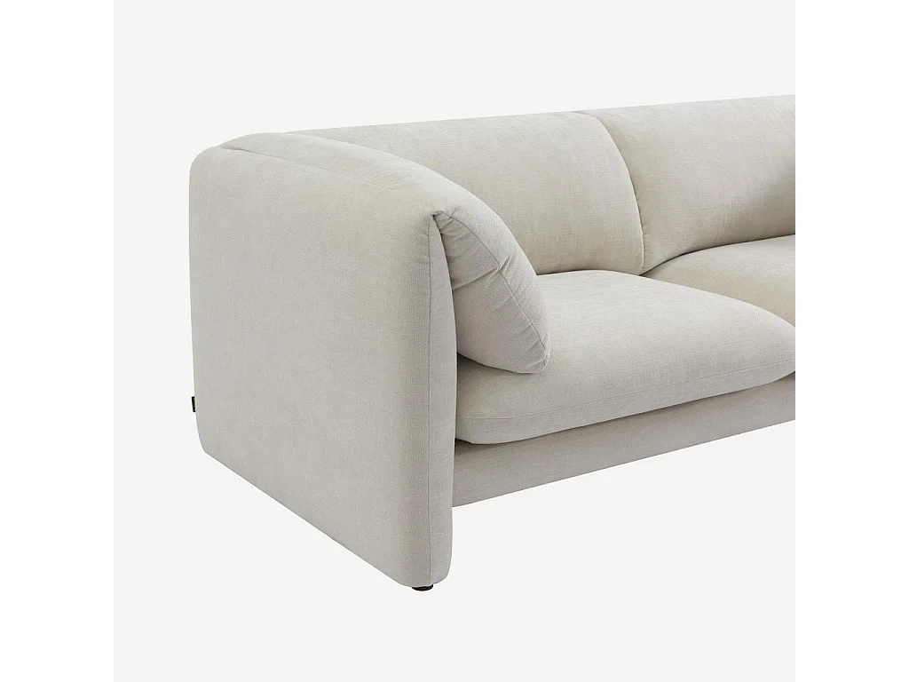 Habitat - Canapé 3 places en tissu avec dossier garni de plumes - Beige - Positano