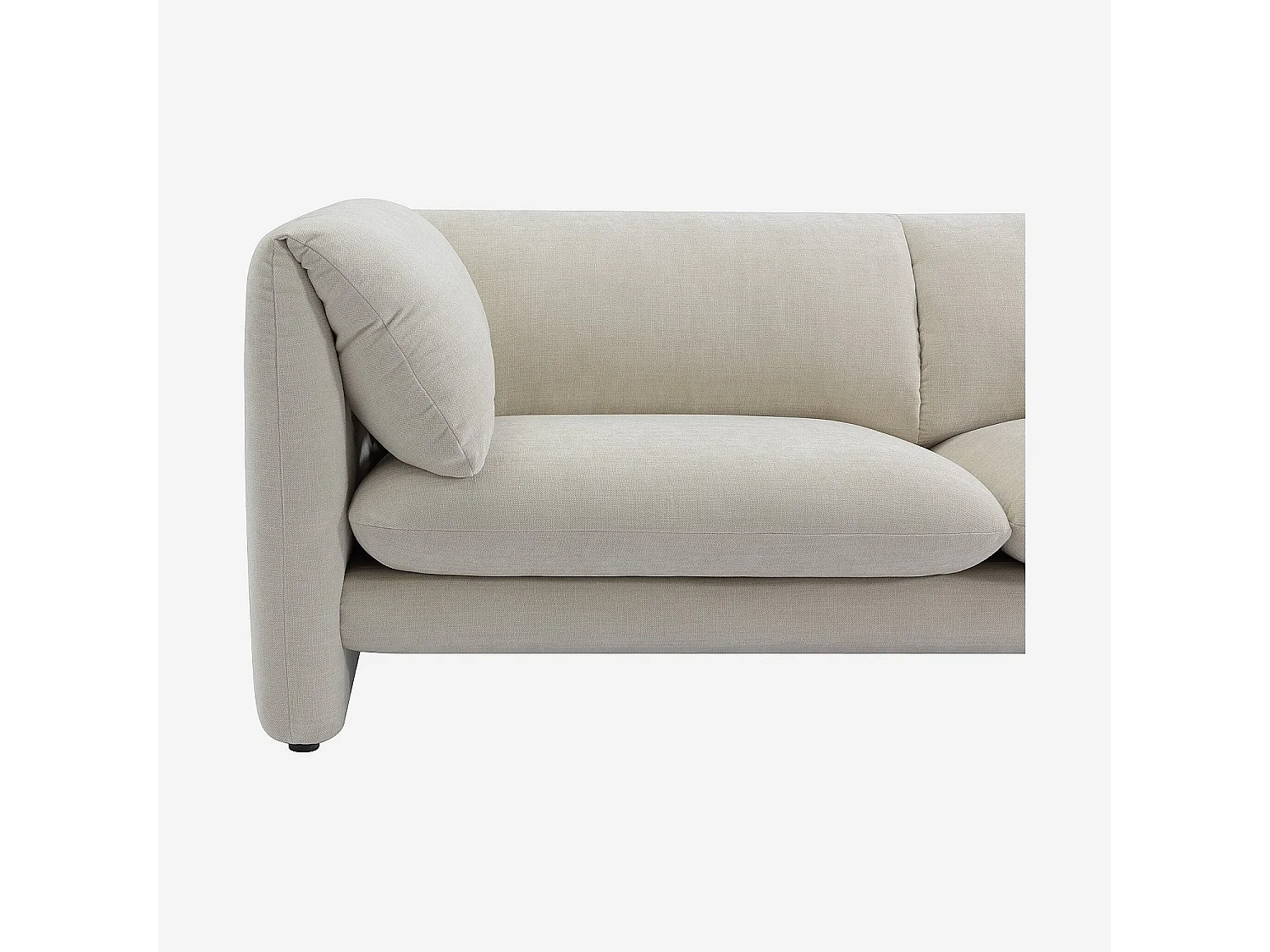 Canapé 3 places en tissu avec dossier garni de plumes - Beige