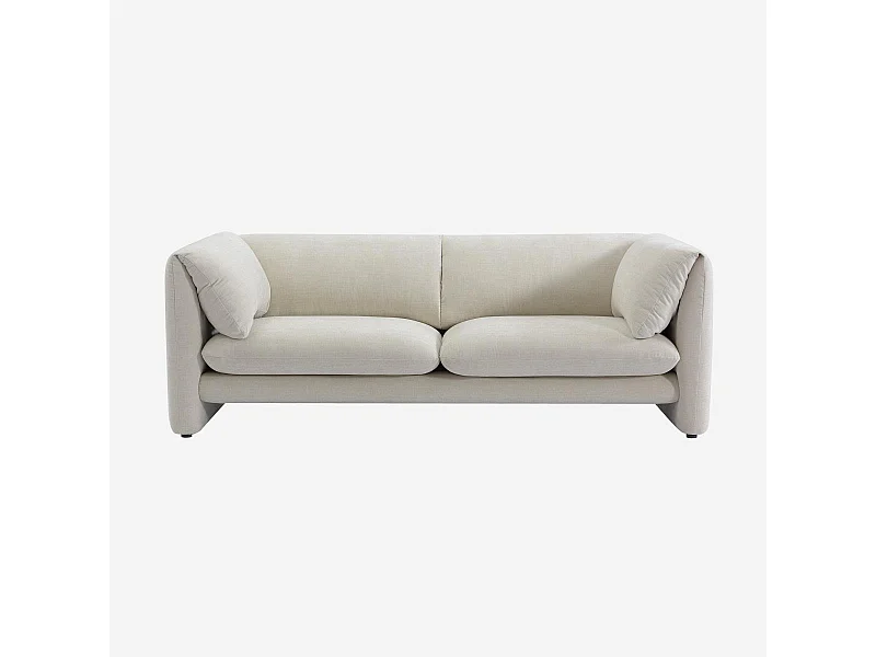 Habitat - Canapé 3 places en tissu avec dossier garni de plumes - Beige - Positano