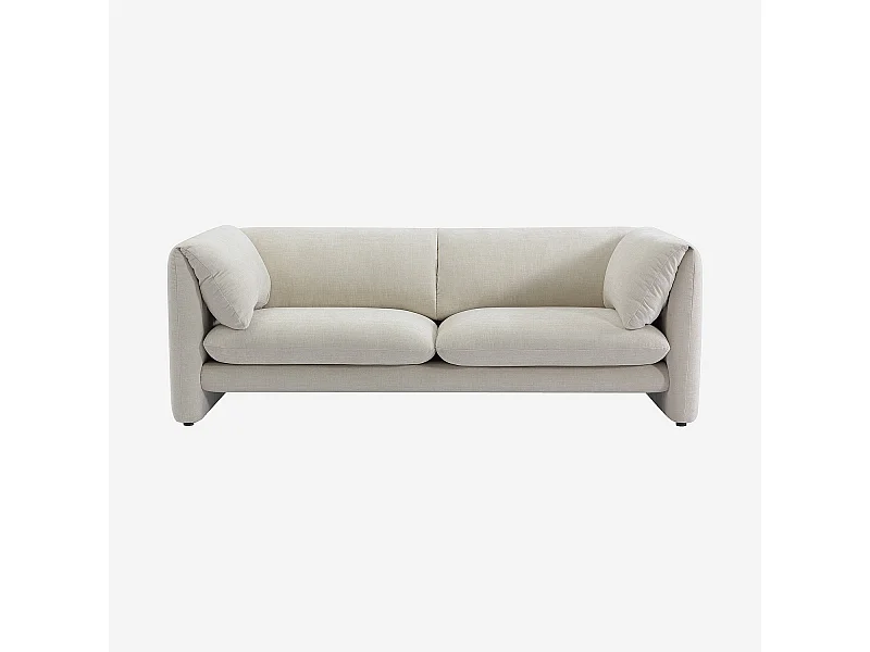 Habitat - Canapé 3 places en tissu avec dossier garni de plumes - Beige - Positano