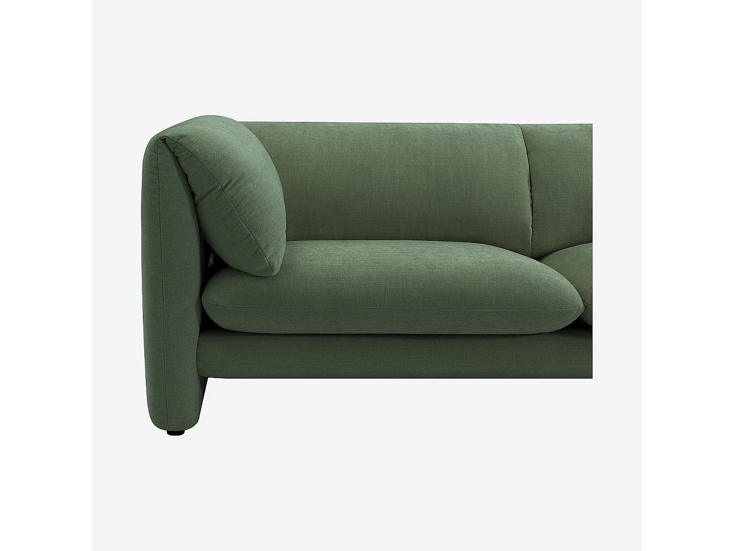 Canapé 3 places en tissu avec dossier garni de plumes - Vert kaki