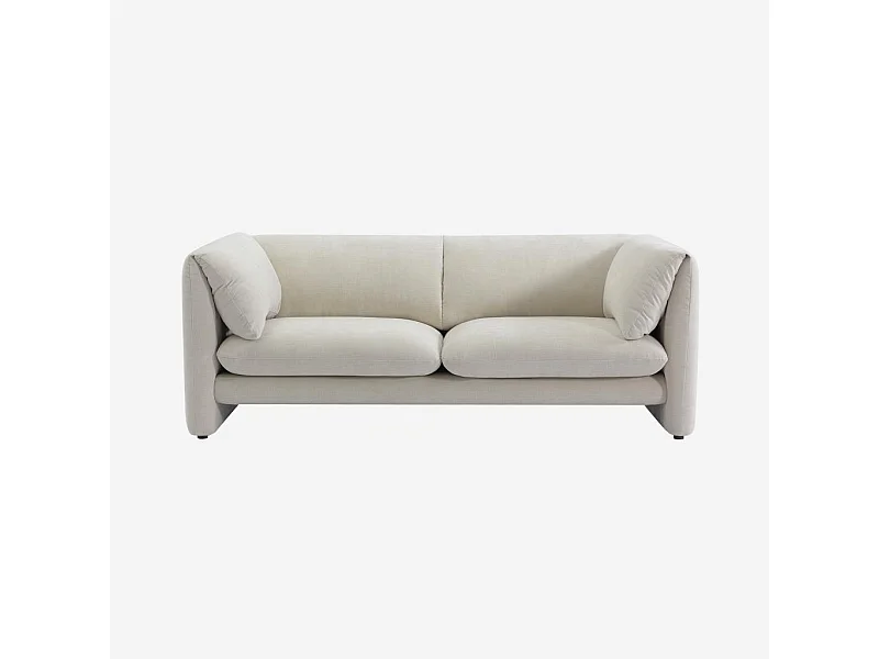 Habitat - Canapé 2 places en tissu avec dossier garni de plumes - Beige - Positano