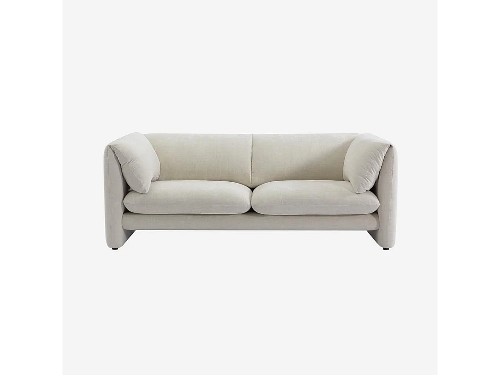 Habitat - Canapé 2 places en tissu avec dossier garni de plumes - Beige - Positano