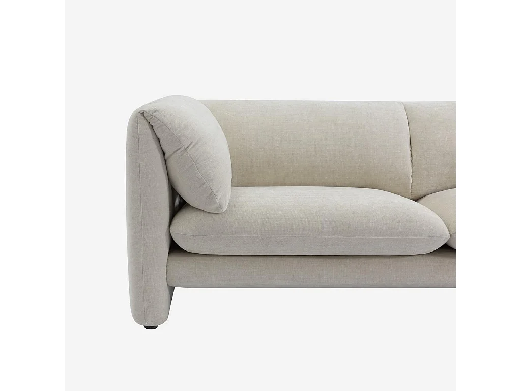 Habitat - Canapé 2 places en tissu avec dossier garni de plumes - Beige - Positano