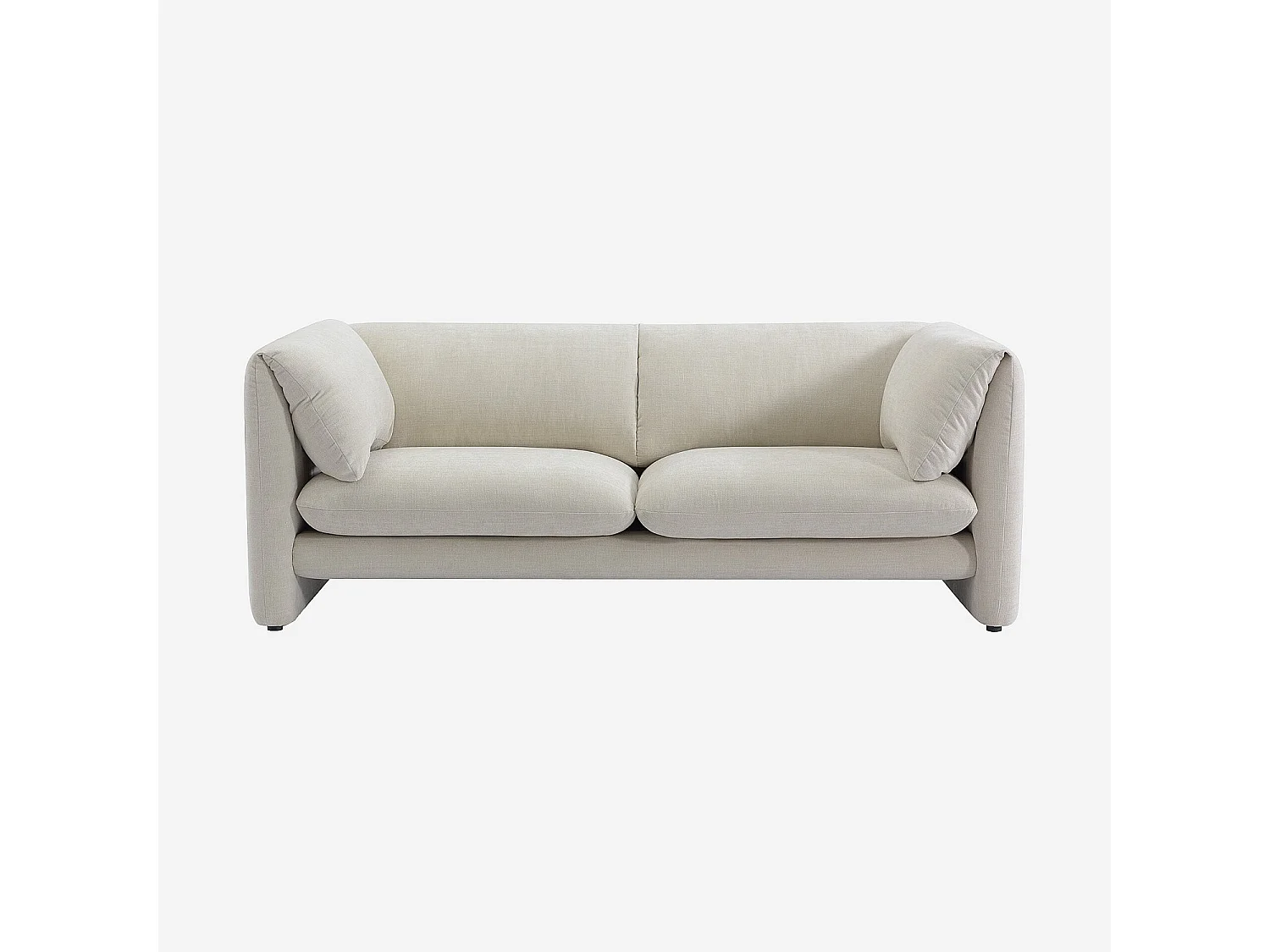 Canapé 2 places en tissu avec dossier garni de plumes - Beige