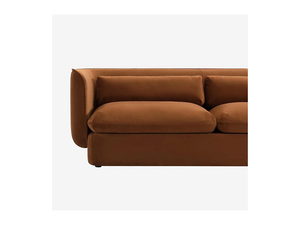 Habitat - Canapé 3 places en tissu garni de plumes - Terracotta - Kalmia