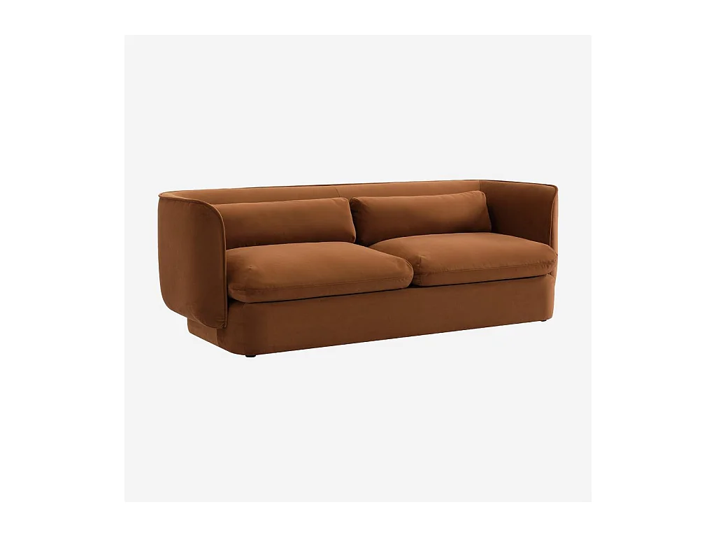 Habitat - Canapé 3 places en tissu garni de plumes - Terracotta - Kalmia