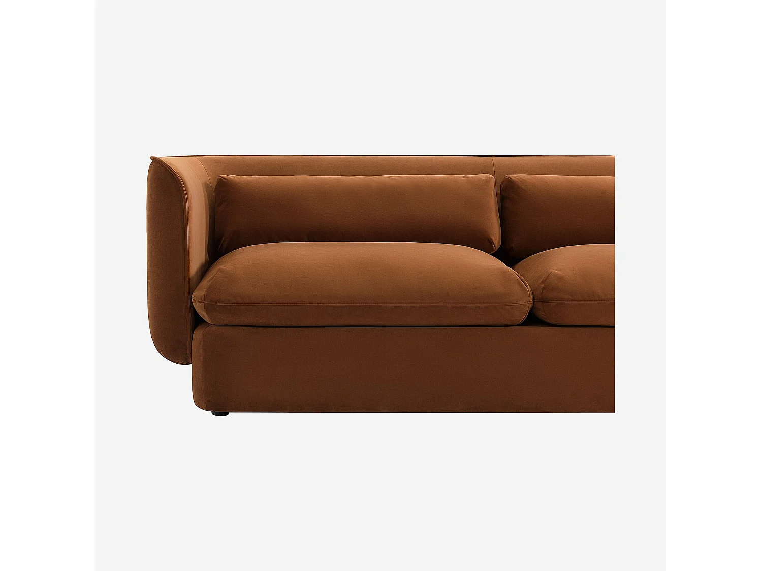 Habitat - Canapé 3 places en tissu garni de plumes - Terracotta - Kalmia