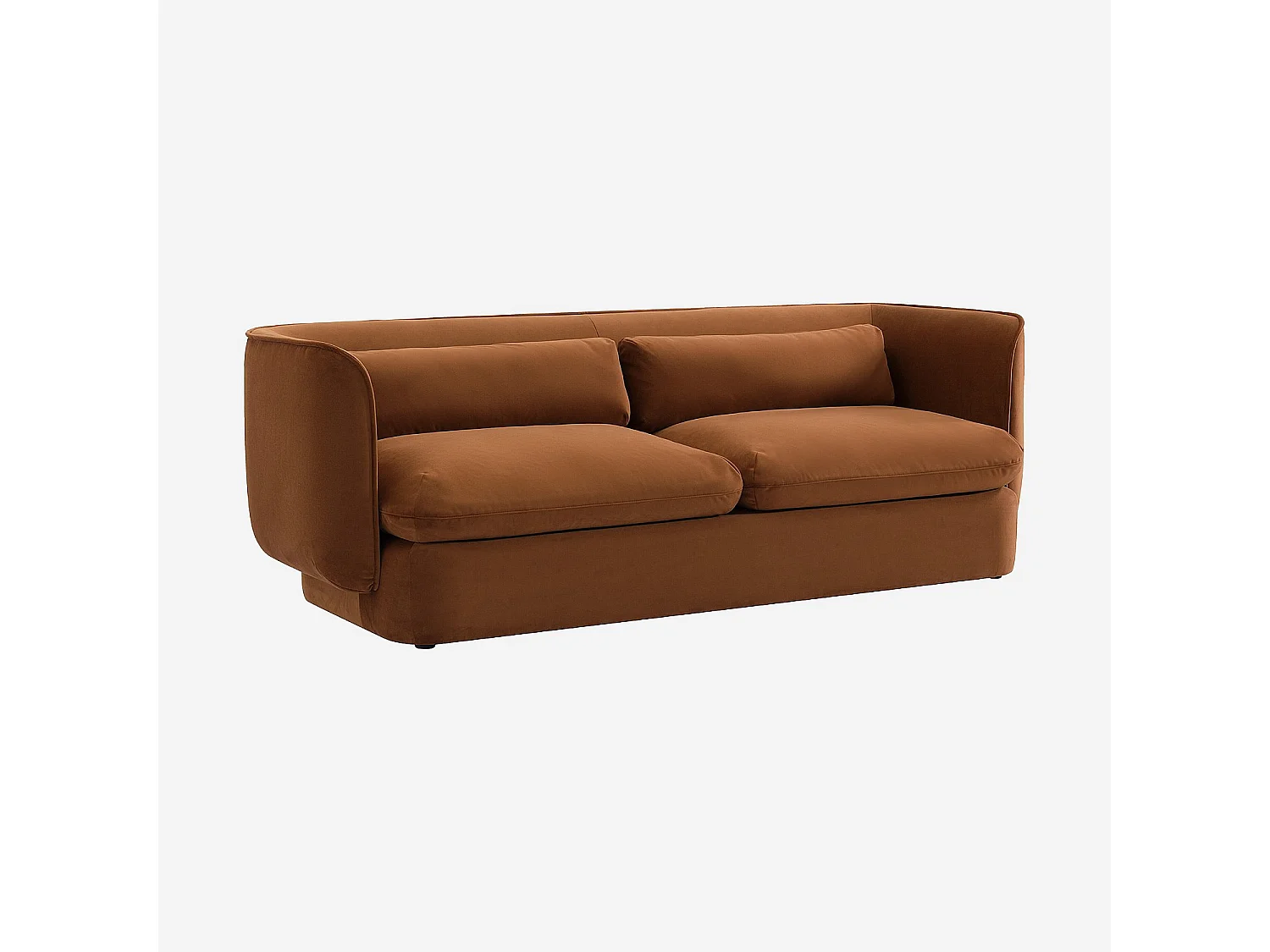 Canapé 3 places en tissu garni de plumes - Terracotta