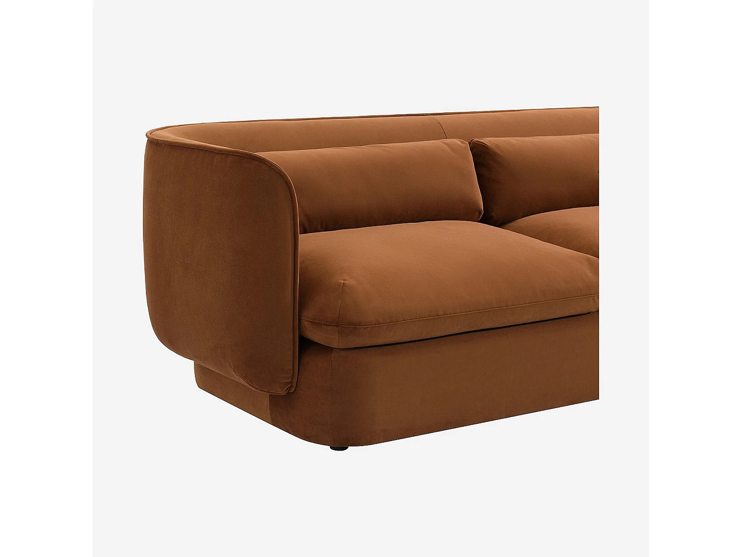 Canapé 3 places en tissu garni de plumes - Terracotta