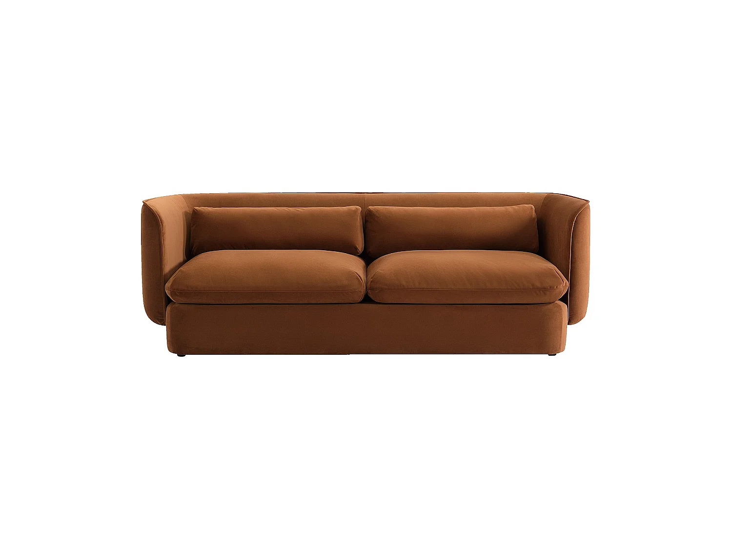 Habitat - Canapé 3 places en tissu garni de plumes - Terracotta - Kalmia