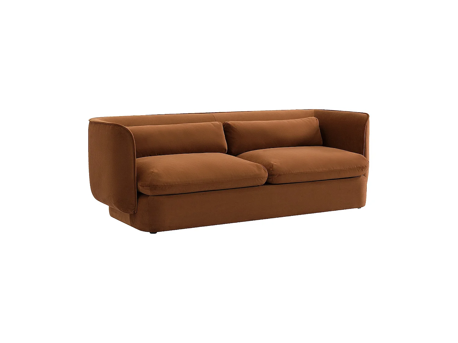 Habitat - Canapé 3 places en tissu garni de plumes - Terracotta - Kalmia