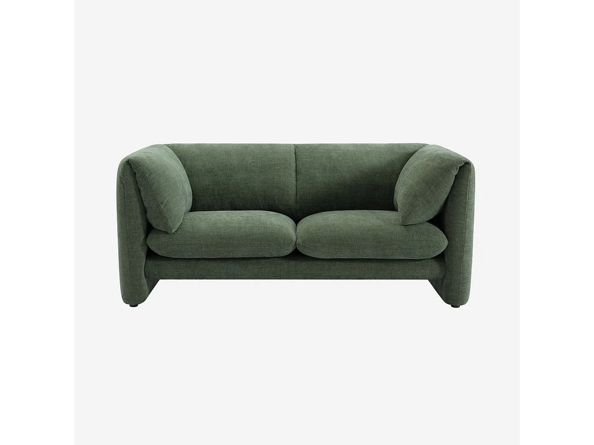 Habitat - Canapé 2 places en tissu avec dossier garni de plumes - Vert kaki - Positano