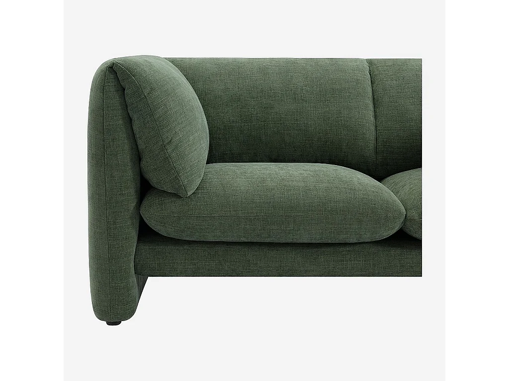 Habitat - Canapé 2 places en tissu avec dossier garni de plumes - Vert kaki - Positano