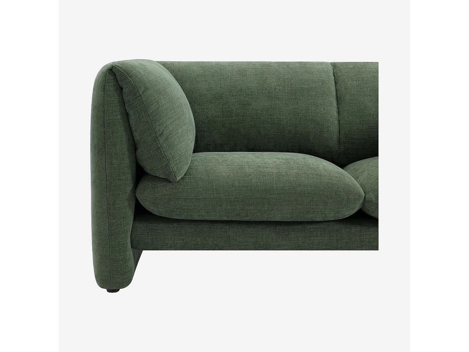 Canapé 2 places en tissu avec dossier garni de plumes - Vert kaki