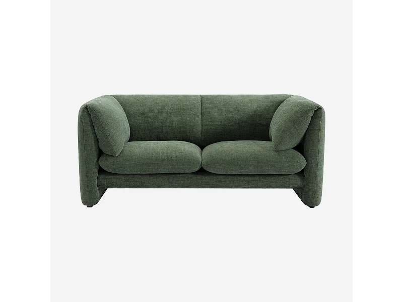 Habitat - Canapé 2 places en tissu avec dossier garni de plumes - Vert kaki - Positano