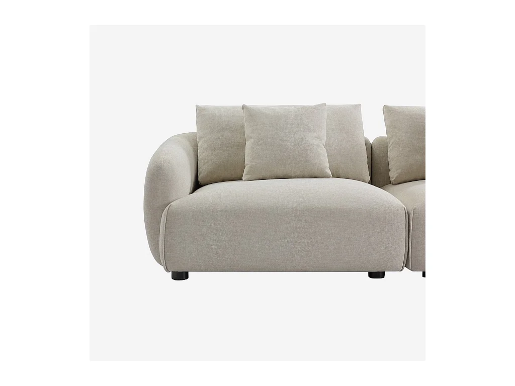 Habitat - Canapé 3 places en tissu garni de plumes  - Beige - Nizida