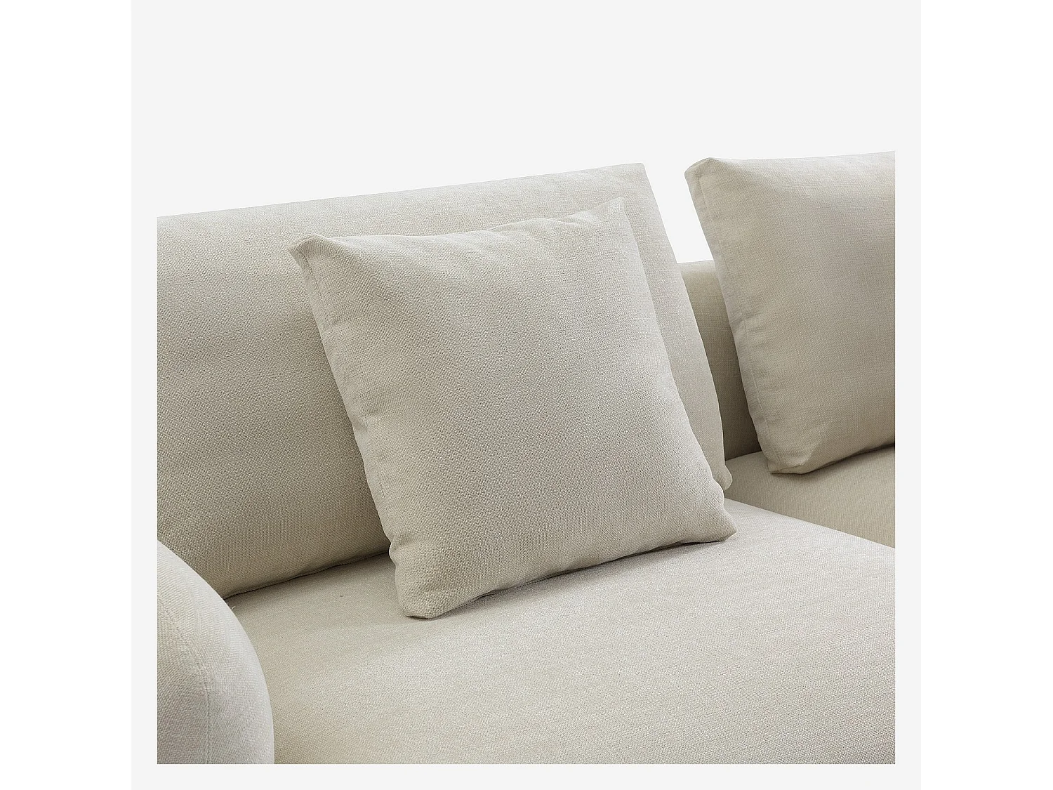 Habitat - Canapé 3 places en tissu garni de plumes  - Beige - Nizida