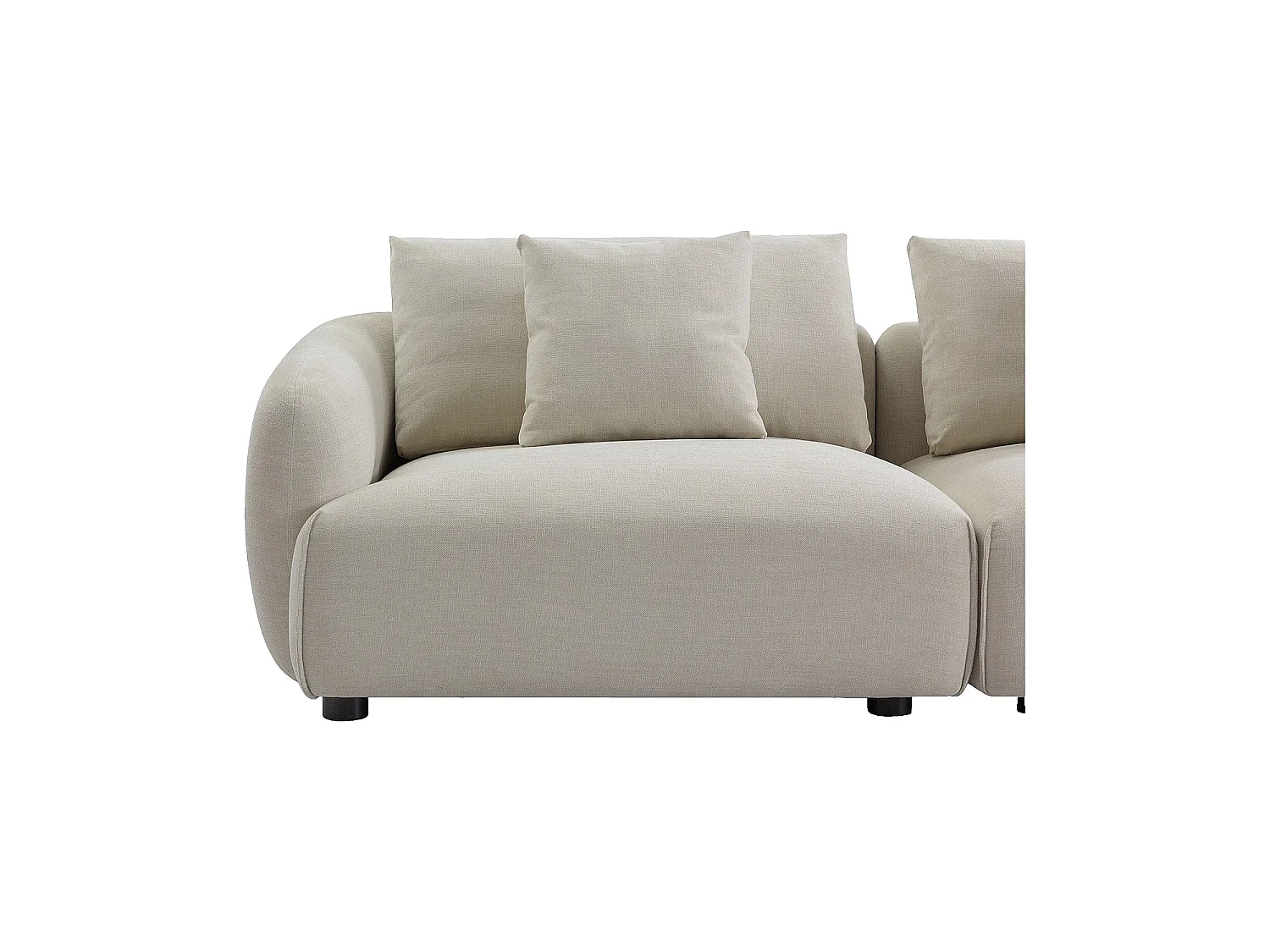 Habitat - Canapé 3 places en tissu garni de plumes  - Beige - Nizida