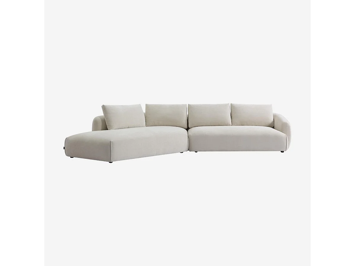 Habitat - Canapé d'angle gauche en tissu garni de plumes - Beige - Nizida