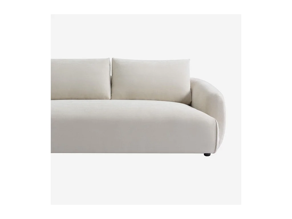 Habitat - Canapé d'angle gauche en tissu garni de plumes - Beige - Nizida